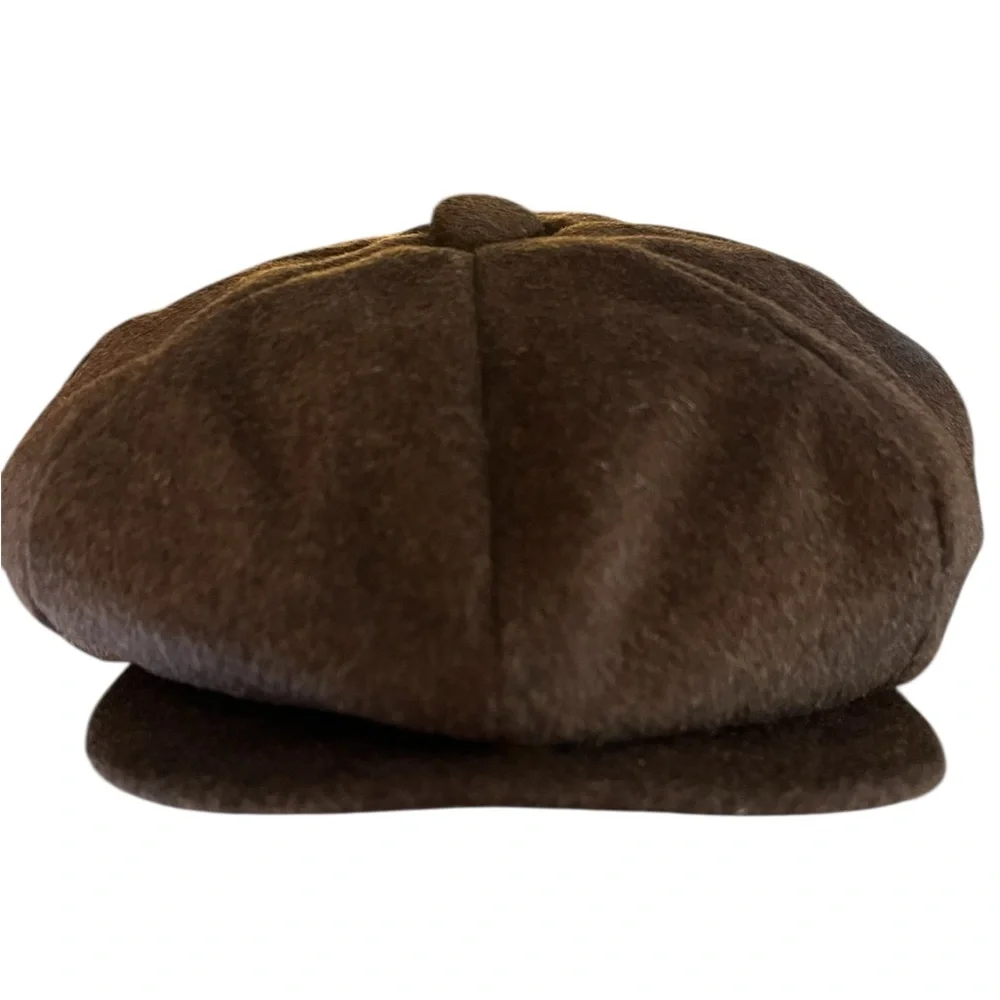 Stefeno Brown Cashmere newsboy cap size Medium - Picture 3 of 11